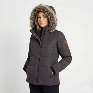 Obermeyer Ski Jacket Faux Fur Hood Insulated Women 14 Petite